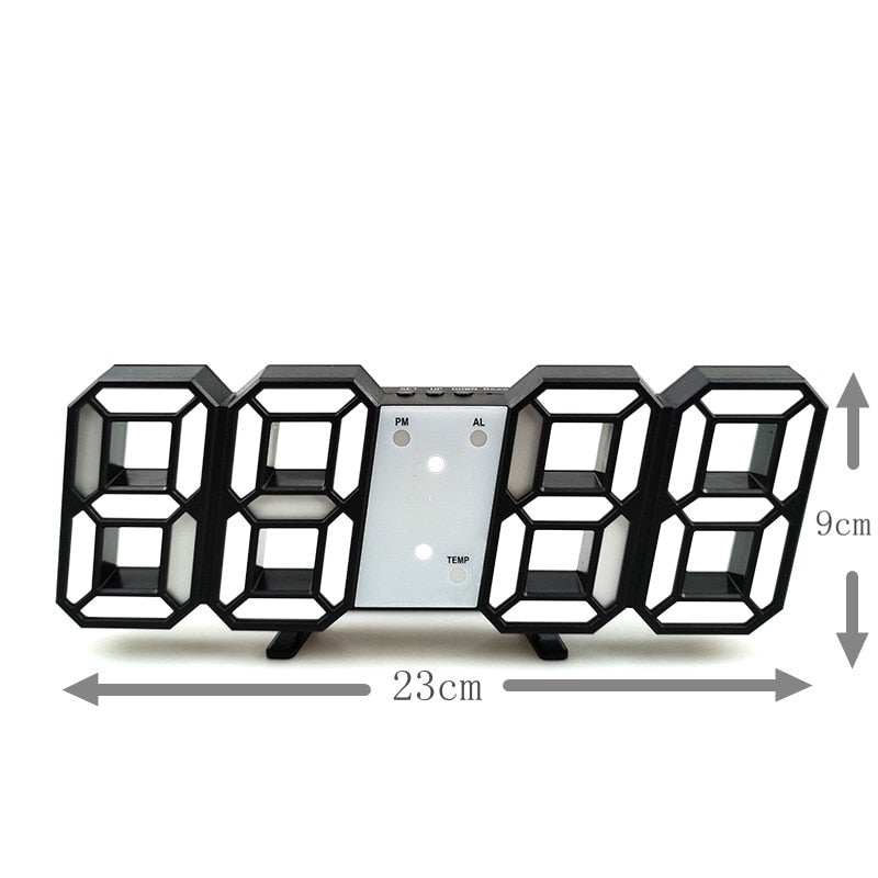 Reloj Digital LED 3D Luminoso Multifuncional con Estilo y Alimentación USB