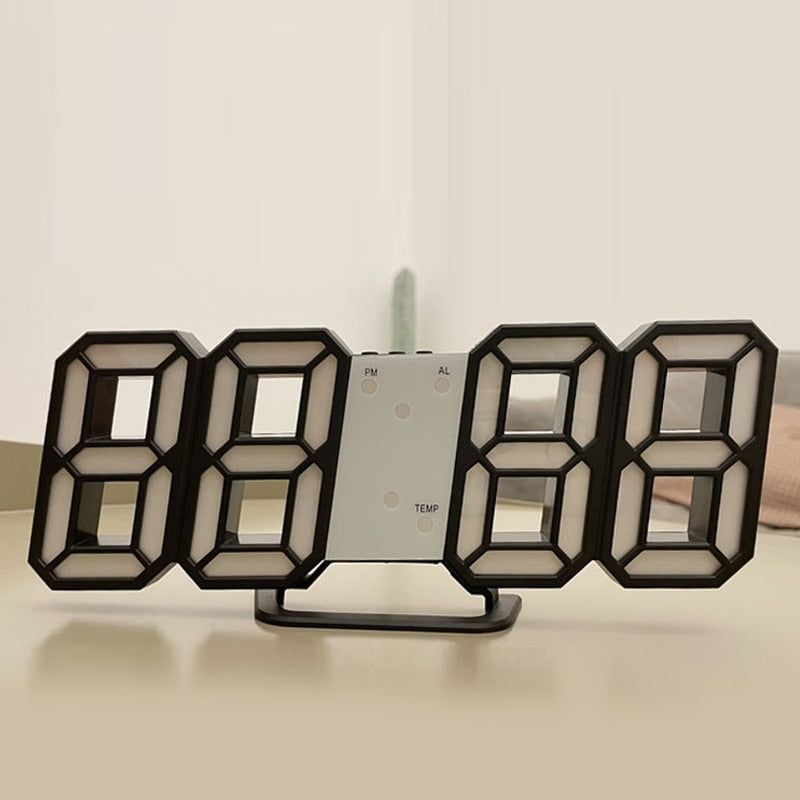 Reloj Digital LED 3D Luminoso Multifuncional con Estilo y Alimentación USB