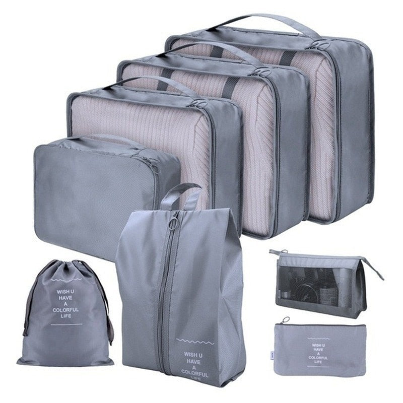 Conjunto de 8 Bolsas Organizadoras para Viaje