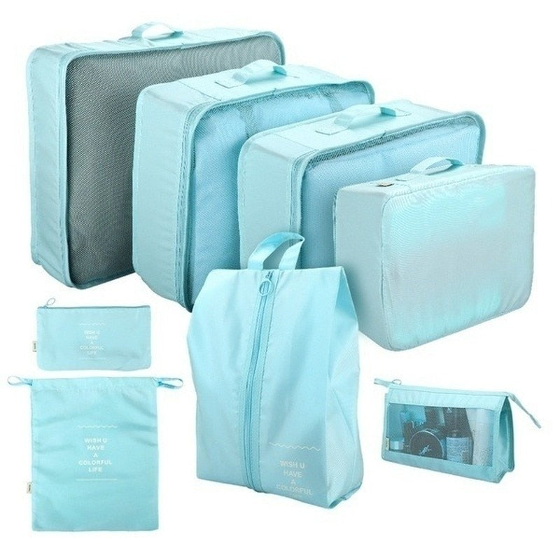 Conjunto de 8 Bolsas Organizadoras para Viaje