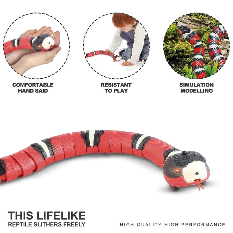 Juguetes para Gatos Automáticos Interactivos Serpiente Inteligente con Sensor de Movimiento