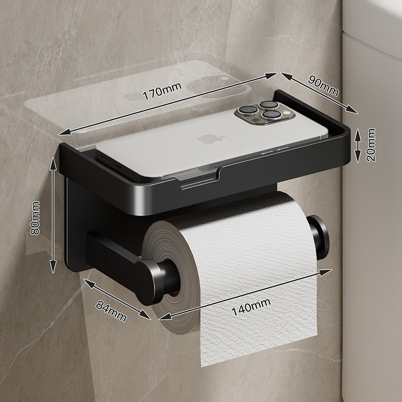 Porta Papel Higiénico de Aleación de Aluminio para Baño
