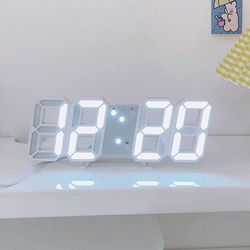 Reloj Digital LED 3D Luminoso Multifuncional con Estilo y Alimentación USB