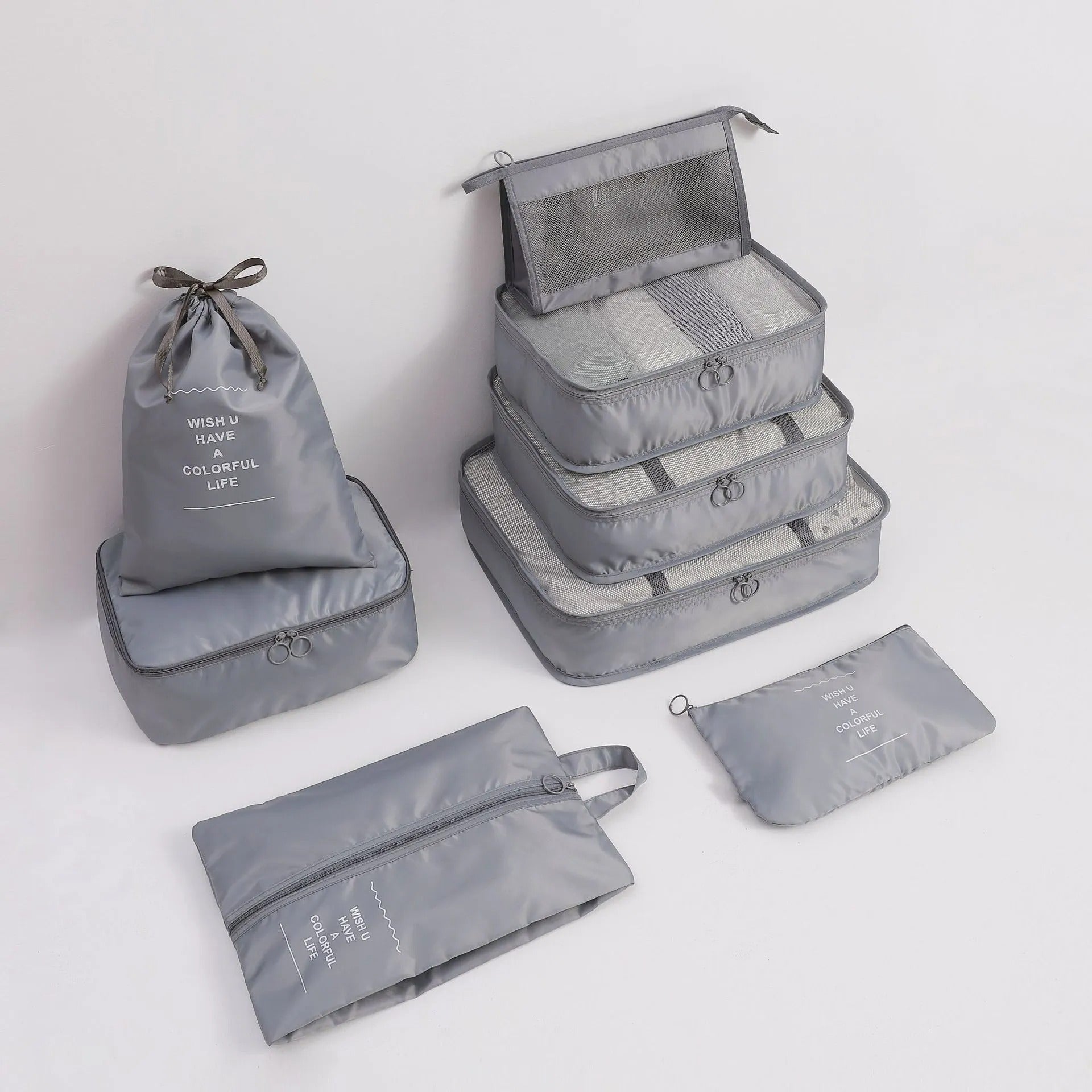 Conjunto de 8 Bolsas Organizadoras para Viaje