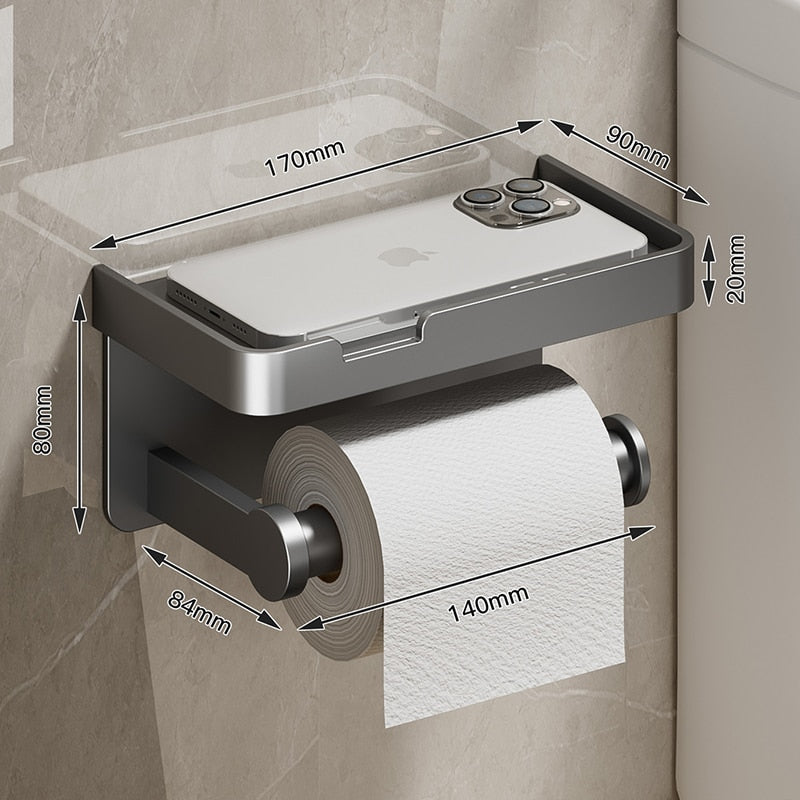 Porta Papel Higiénico de Aleación de Aluminio para Baño