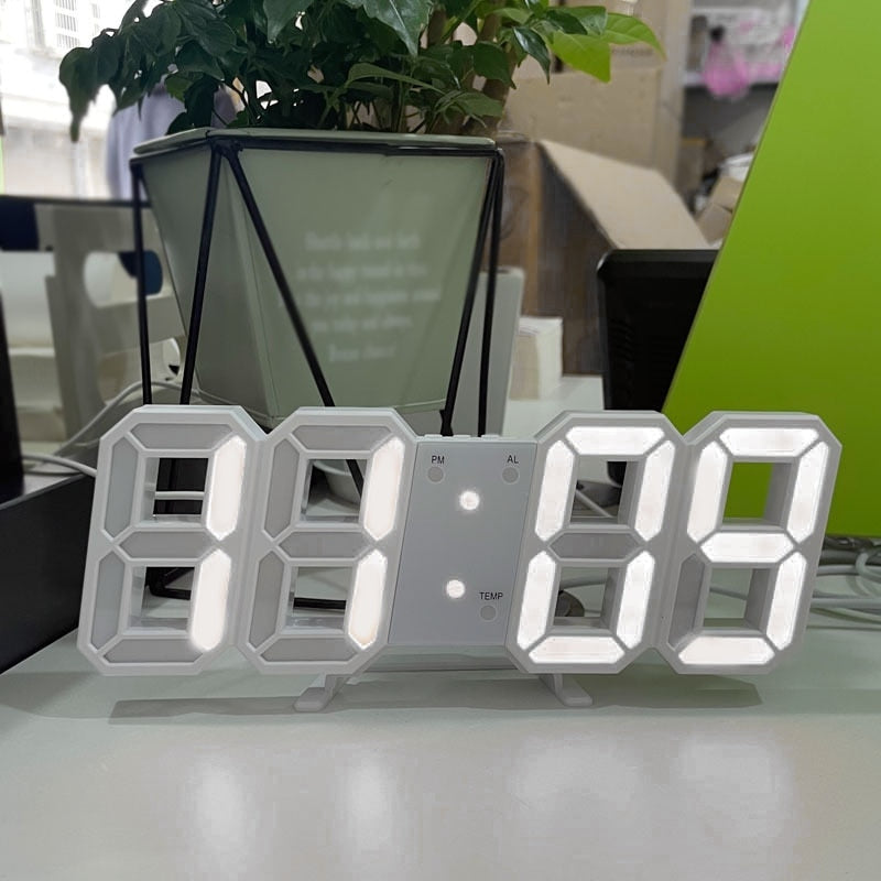 Reloj Digital LED 3D Luminoso Multifuncional con Estilo y Alimentación USB